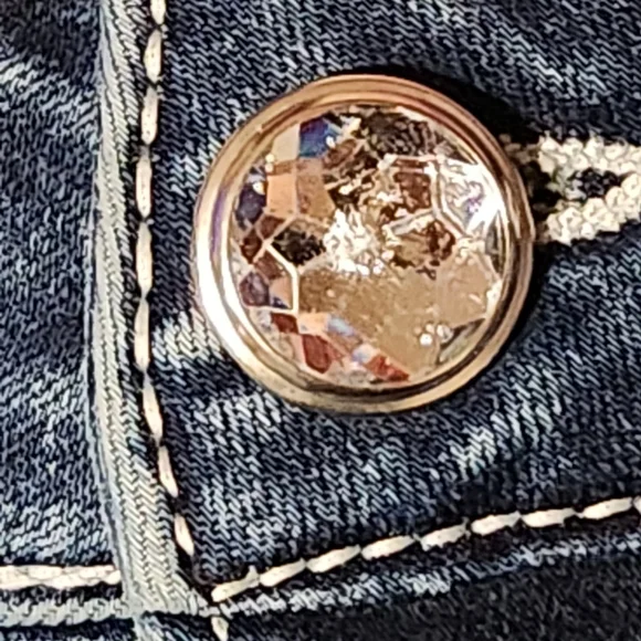 Cato Denim Womens Sz 14 Blue Jeans Boot Cut Mid Rise Embellished Medium Wash - Picture 5 of 12